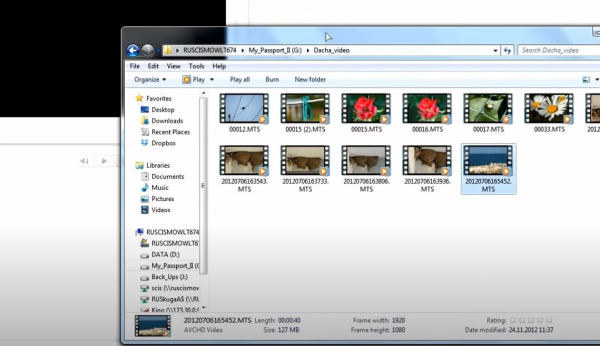Импортирование видео в Windows Movie Maker